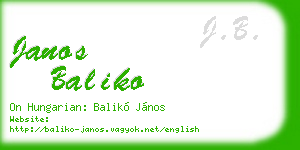 janos baliko business card